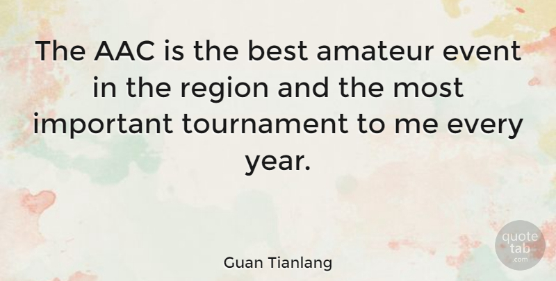 Guan Tianlang Quote About Amateur, Best, Region, Tournament: The Aac Is The Best...