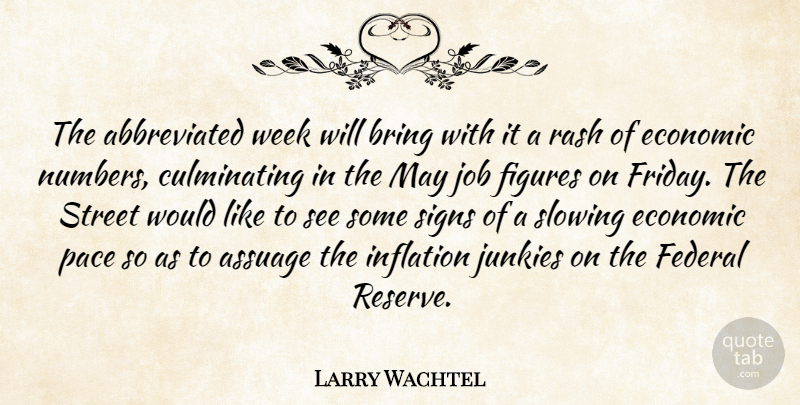 Larry Wachtel Quote About Bring, Economic, Federal, Figures, Inflation: The Abbreviated Week Will Bring...