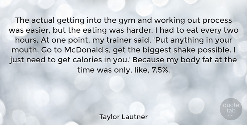 Taylor Lautner Quote About Mcdonalds, Two, Work Out: The Actual Getting Into The...