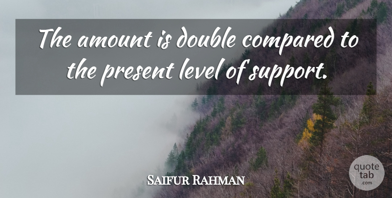 Saifur Rahman Quote About Amount, Compared, Double, Level, Present: The Amount Is Double Compared...