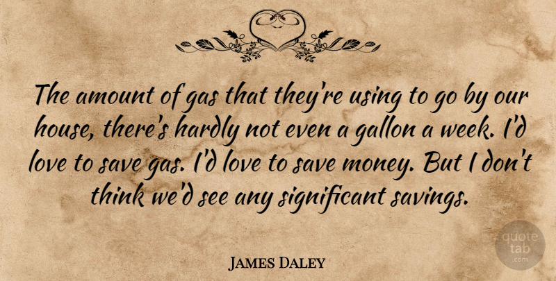 James Daley Quote About Amount, Gallon, Gas, Hardly, Love: The Amount Of Gas That...