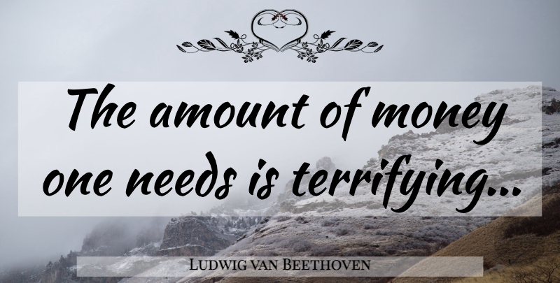 Ludwig van Beethoven Quote About Musical, Needs, Amount: The Amount Of Money One...