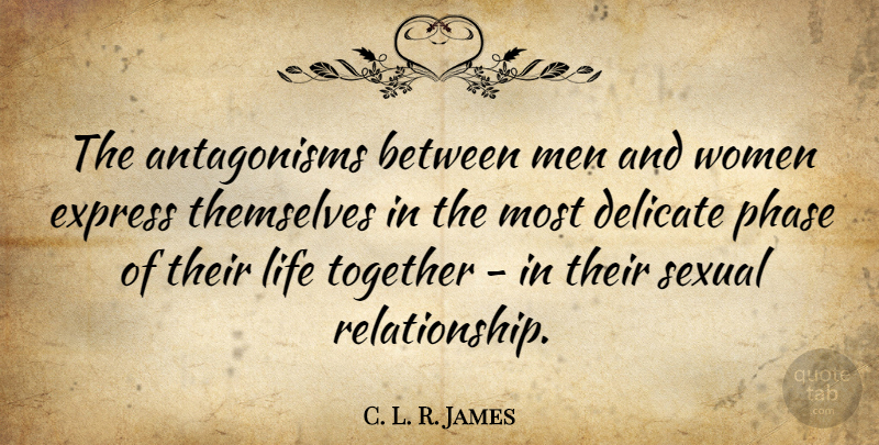 C. L. R. James Quote About Delicate, Express, Life, Men, Phase: The Antagonisms Between Men And...