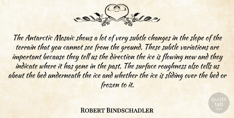Robert Bindschadler Quote About Bed, Cannot, Changes, Direction, Flowing: The Antarctic Mosaic Shows A...