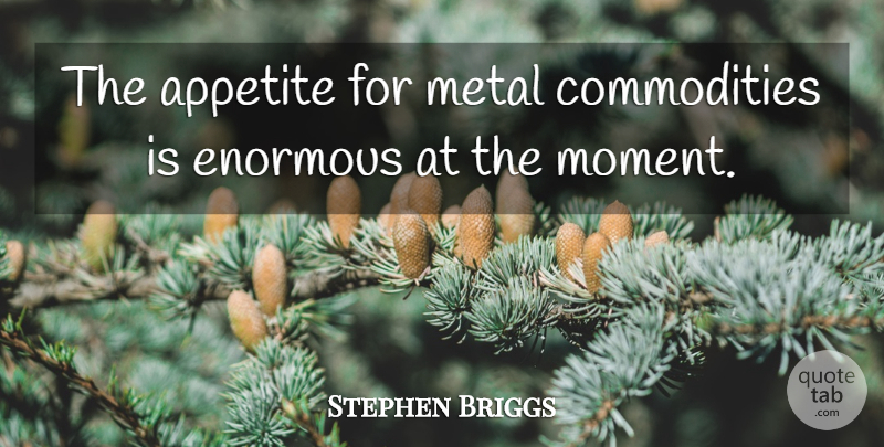 Stephen Briggs Quote About Appetite, Enormous, Metal: The Appetite For Metal Commodities...