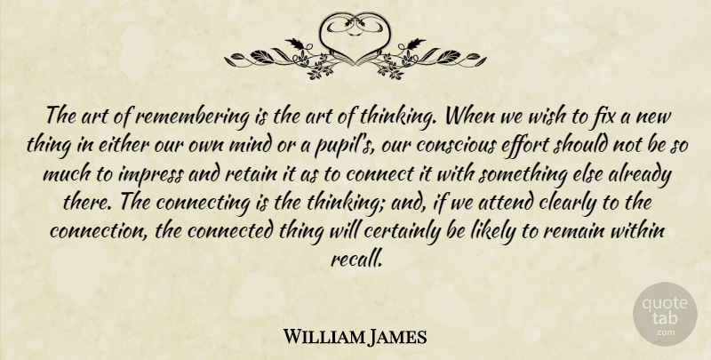 William James Quote About Art, Philosophy, Educational: The Art Of Remembering Is...