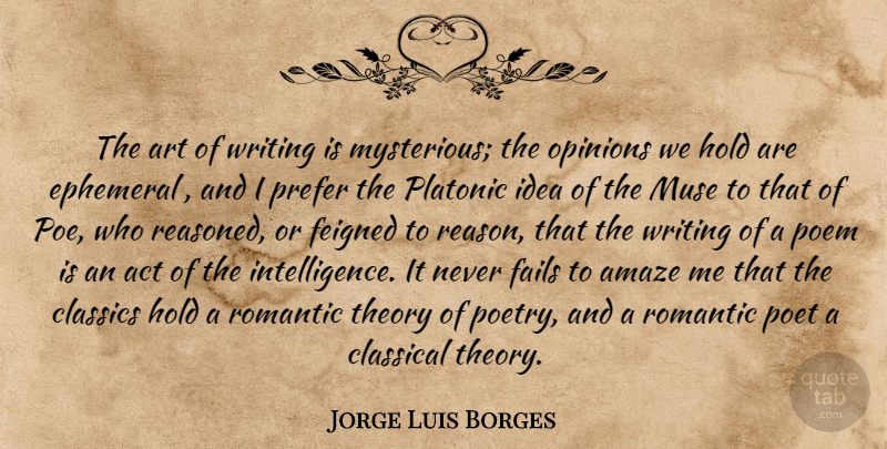 Jorge Luis Borges Quote About Art, Writing, Ideas: The Art Of Writing Is...