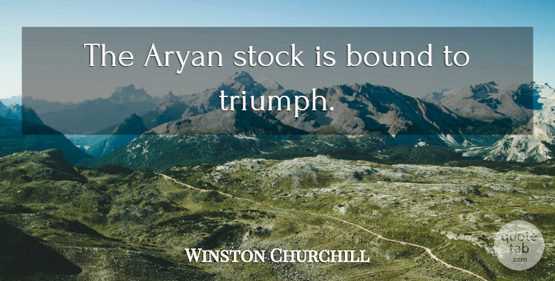 Winston Churchill Quote About Triumph, Politics, Bounds: The Aryan Stock Is Bound...
