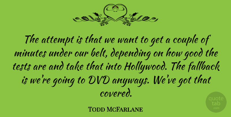 Todd McFarlane Quote About Couple, Artist, Dvds: The Attempt Is That We...