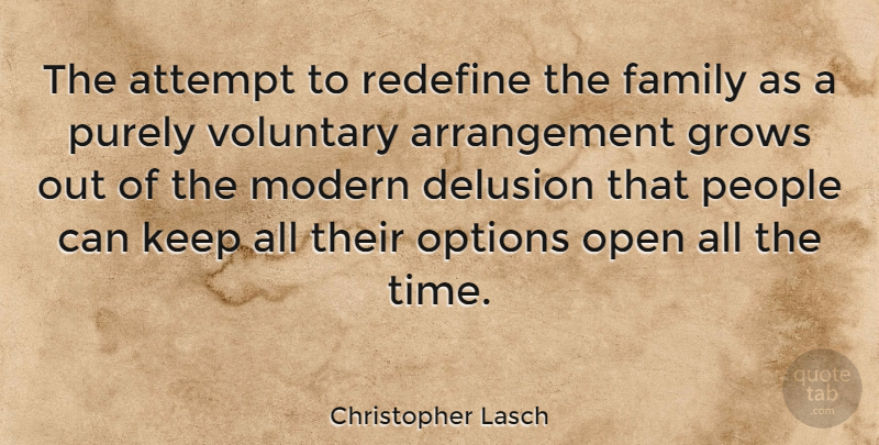 Christopher Lasch Quote About Family, People, Modern: The Attempt To Redefine The...