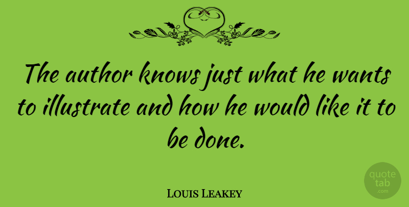 Louis Leakey Quote About Want, Done, Knows: The Author Knows Just What...