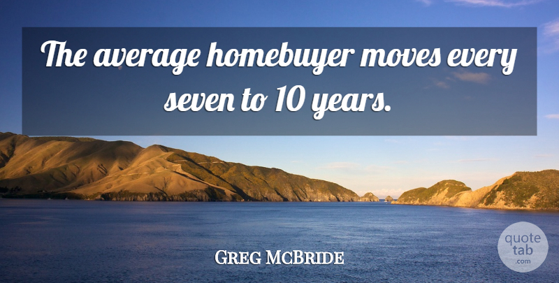 Greg McBride Quote About Average, Moves, Seven: The Average Homebuyer Moves Every...