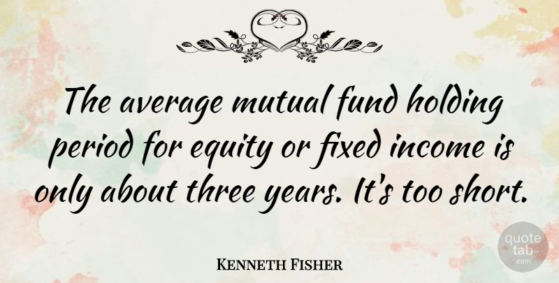 Kenneth Fisher Quote About Equity, Fixed, Fund, Holding, Income: The Average Mutual Fund Holding...