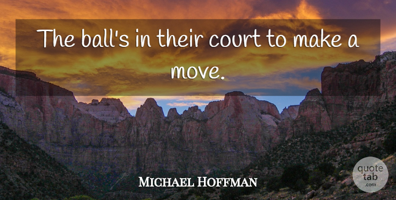 Michael Hoffman Quote About Court: The Balls In Their Court...