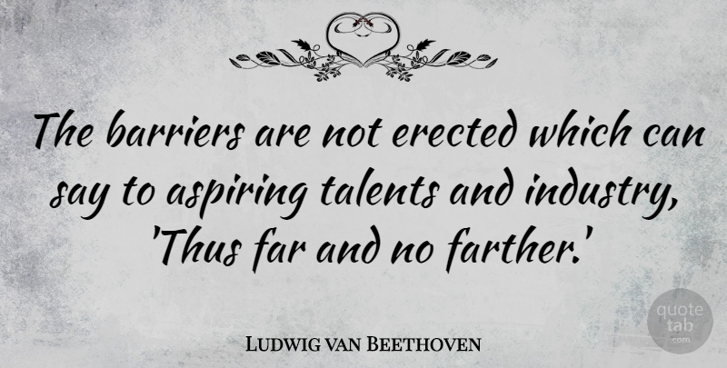 Ludwig van Beethoven Quote About Inspirational, Life, Motivational: The Barriers Are Not Erected...