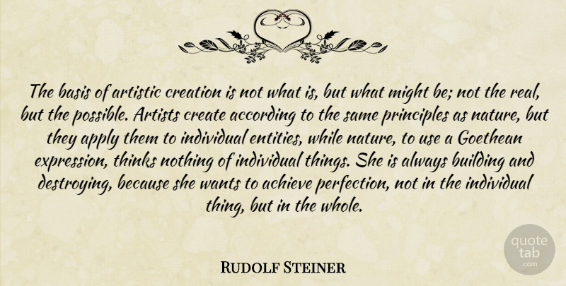 Rudolf Steiner Quote About Real, Thinking, Artist: The Basis Of Artistic Creation...