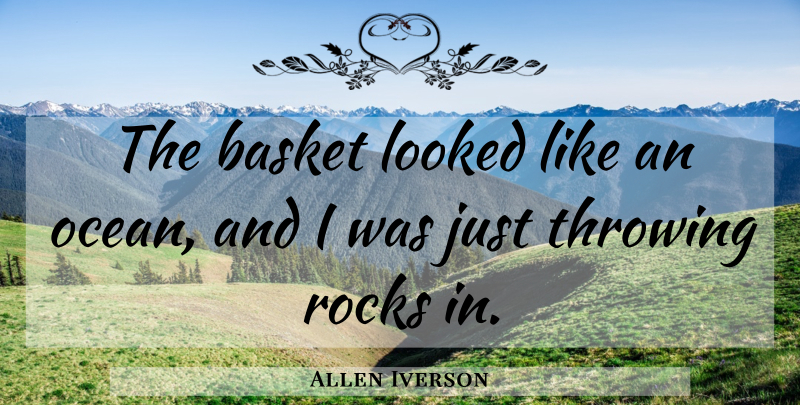 Allen Iverson Quote About Ocean, Rocks, Baskets: The Basket Looked Like An...
