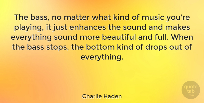 Charlie Haden Quote About Beautiful, Bass Guitar, Matter: The Bass No Matter What...