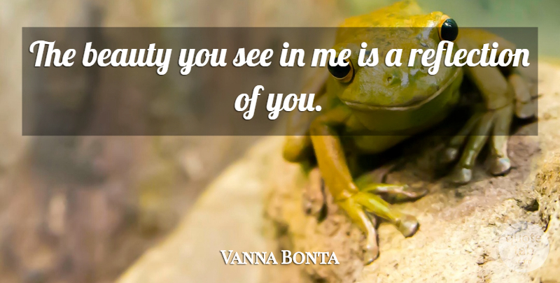 Vanna Bonta Quote About Beauty, Reflection, Beautiful You: The Beauty You See In...