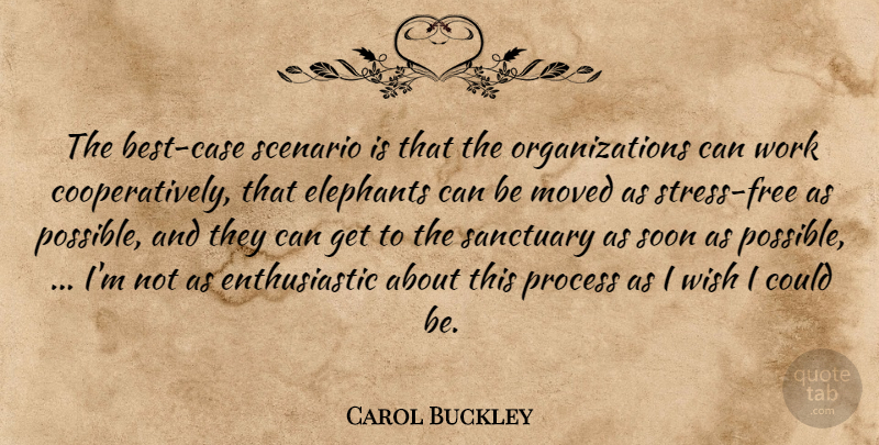 Carol Buckley Quote About Elephants, Moved, Process, Sanctuary, Scenario: The Best Case Scenario Is...