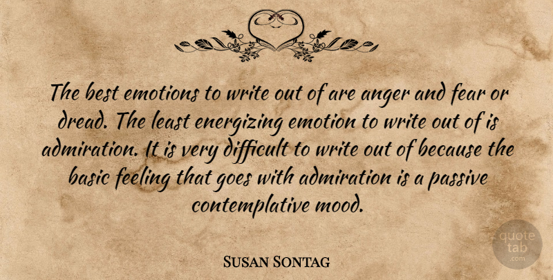 Susan Sontag Quote About Art, Writing, Feelings: The Best Emotions To Write...