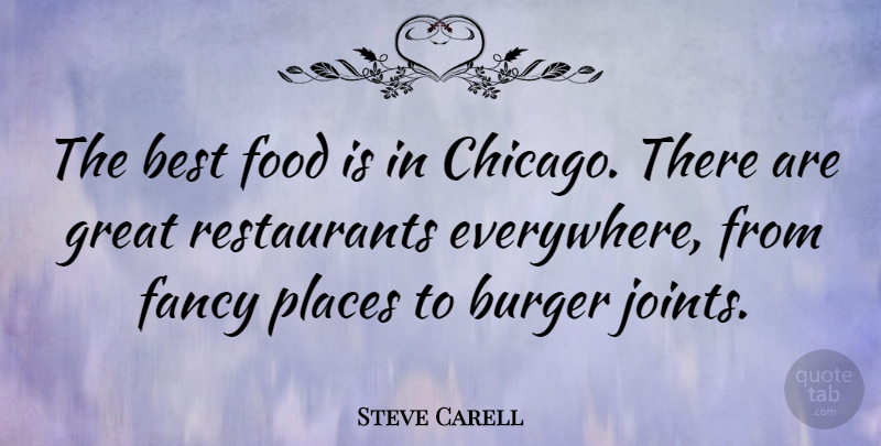 Steve Carell Quote About Great Restaurants, Burgers, Fancy: The Best Food Is In...