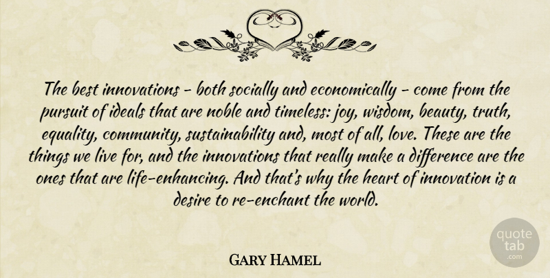 Gary Hamel Quote About Heart, Differences, Community: The Best Innovations Both Socially...