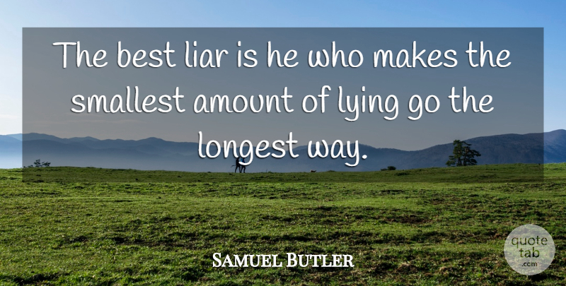 Samuel Butler Quote About Liars, Lying, Way: The Best Liar Is He...