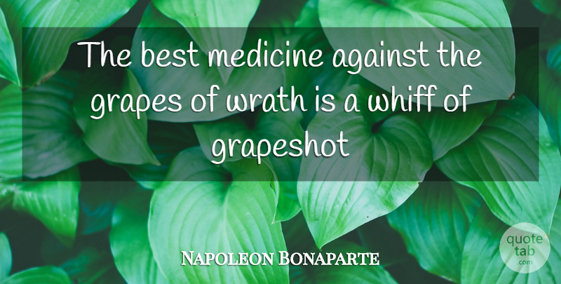Napoleon Bonaparte Quote About Medicine, Wrath, Grapes: The Best Medicine Against The...