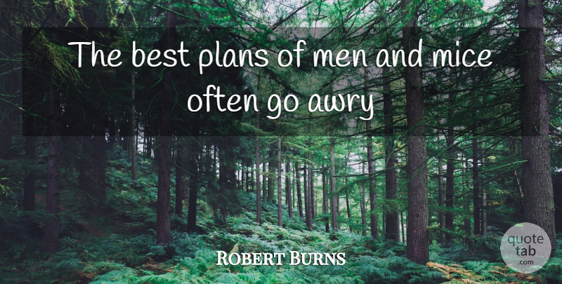 Robert Burns Quote About Men, Plans, Mice: The Best Plans Of Men...
