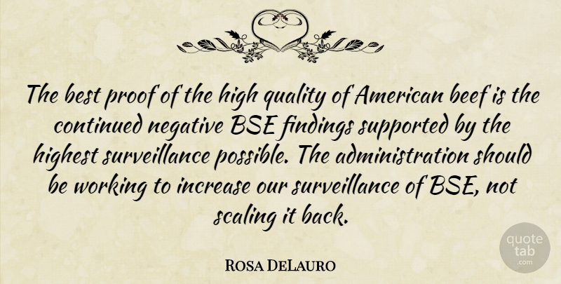 Rosa DeLauro Quote About Quality, Negative, Beef: The Best Proof Of The...