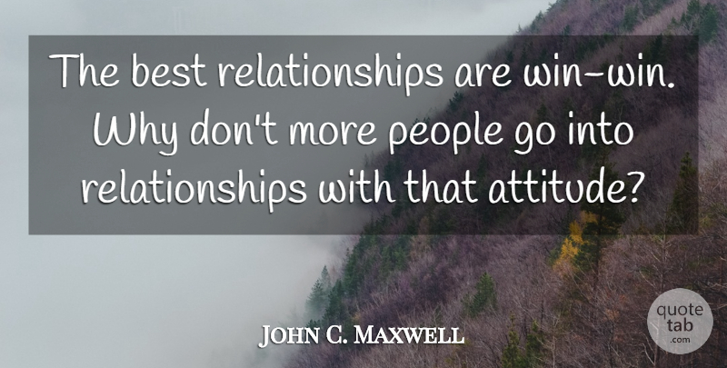 John C. Maxwell Quote About Motivation, Attitude, Winning: The Best Relationships Are Win...