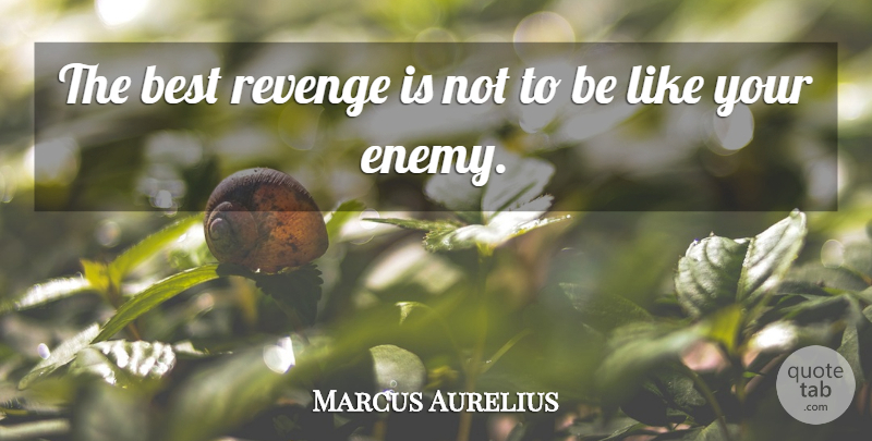 Marcus Aurelius Quote About Revenge, Enemy, Best Revenge: The Best Revenge Is Not...