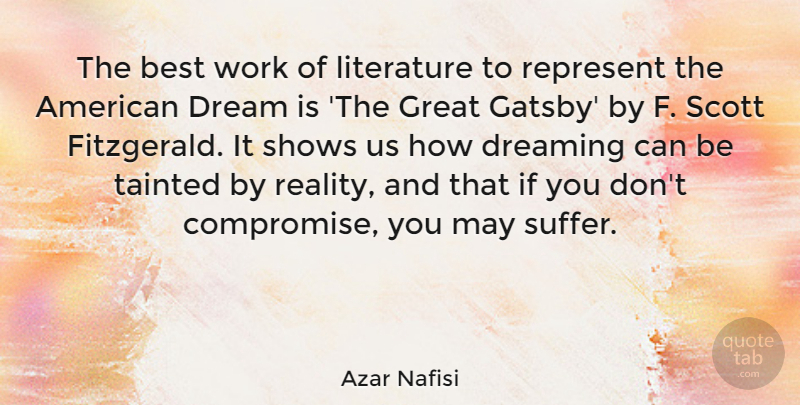 Azar Nafisi Quote About Dream, Reality, Suffering: The Best Work Of Literature...