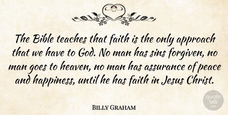 Billy Graham Quote About Jesus, Men, Heaven: The Bible Teaches That Faith...