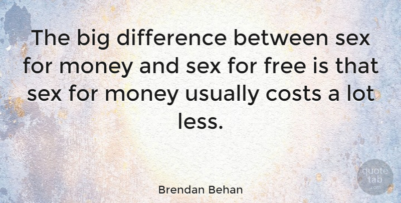 Brendan Behan Quote About Funny, Marriage, Sexy: The Big Difference Between Sex...