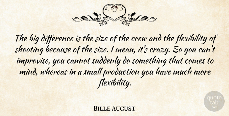 Bille August Quote About Crazy, Mean, Differences: The Big Difference Is The...