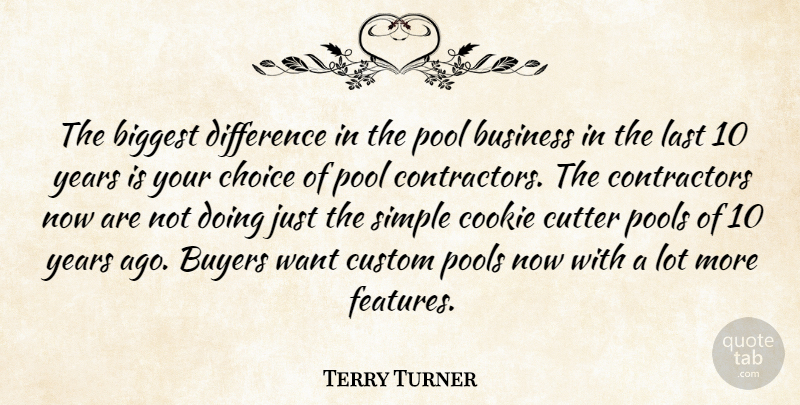 Terry Turner Quote About Biggest, Business, Buyers, Choice, Cookie: The Biggest Difference In The...