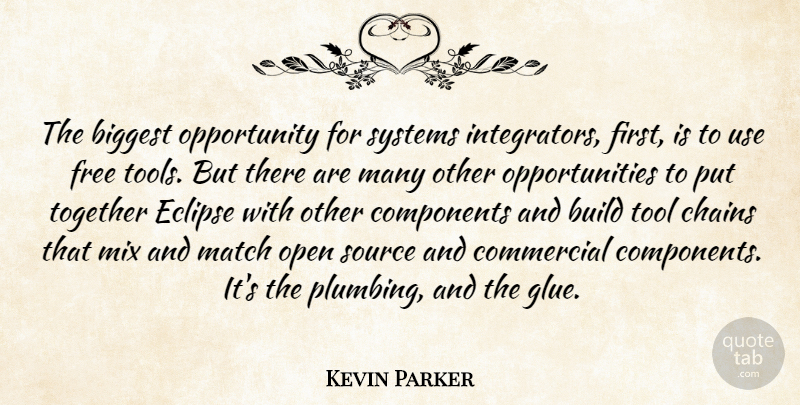 Kevin Parker Quote About Biggest, Build, Chains, Commercial, Components: The Biggest Opportunity For Systems...