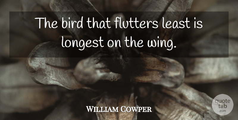 William Cowper Quote About Wings, Bird, Endurance: The Bird That Flutters Least...