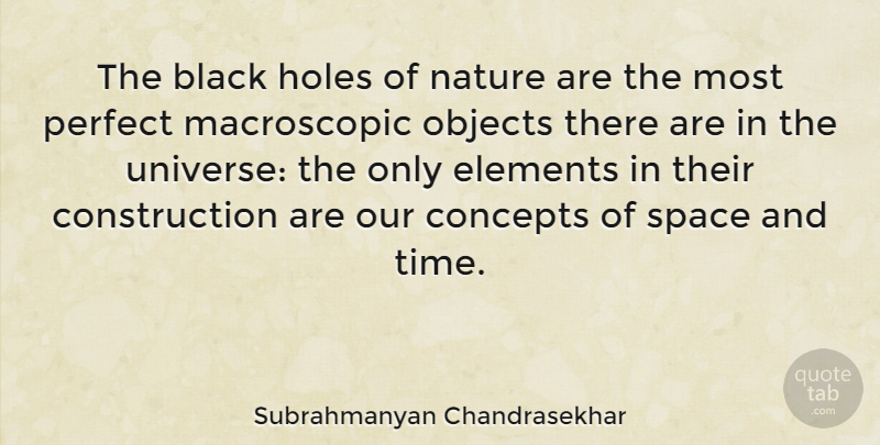 Subrahmanyan Chandrasekhar Quote About Space, Perfect, Black: The Black Holes Of Nature...