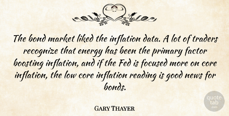 Gary Thayer Quote About Bond, Core, Energy, Factor, Fed: The Bond Market Liked The...