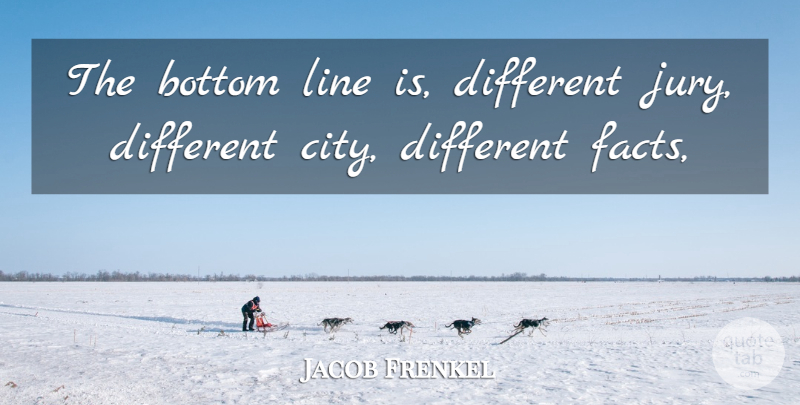 Jacob Frenkel Quote About Bottom, Facts, Line: The Bottom Line Is Different...