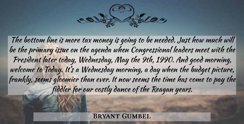 Bryant Gumbel Quote About Morning, Years, Issues: The Bottom Line Is More...