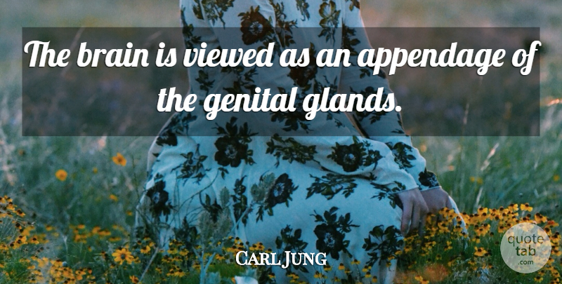 Carl Jung Quote About Sex, Brain, Glands: The Brain Is Viewed As...