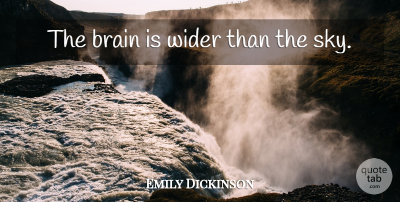 Emily Dickinson Quote About Inspirational, Learning, Sky: The Brain Is Wider Than...