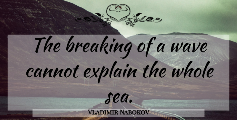 Vladimir Nabokov Quote About Sea, Wave, Breaking Promises: The Breaking Of A Wave...