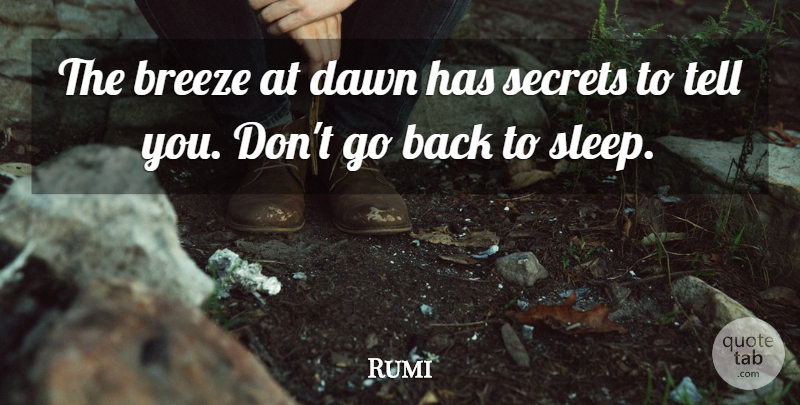 Rumi Quote About Good Morning, Spiritual, Inspiration: The Breeze At Dawn Has...
