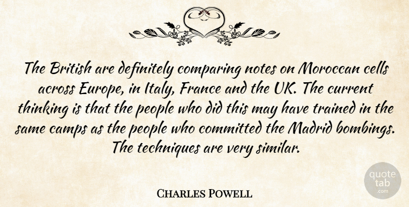 Charles Powell Quote About Across, British, Camps, Cells, Committed: The British Are Definitely Comparing...