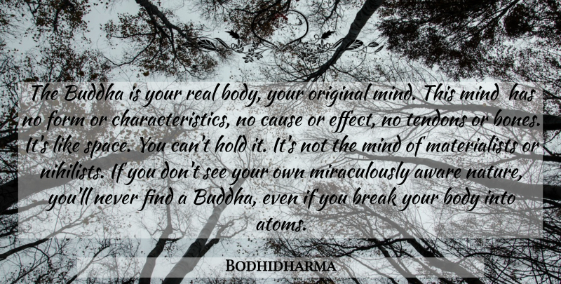 Bodhidharma Quote About Wisdom, Real, Space: The Buddha Is Your Real...